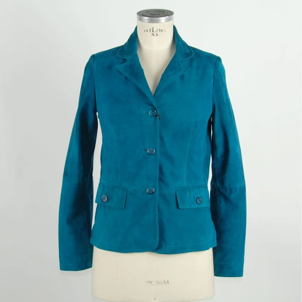 Emilio Romanelli Green Leather Women Jacket sold by Siebentaschen