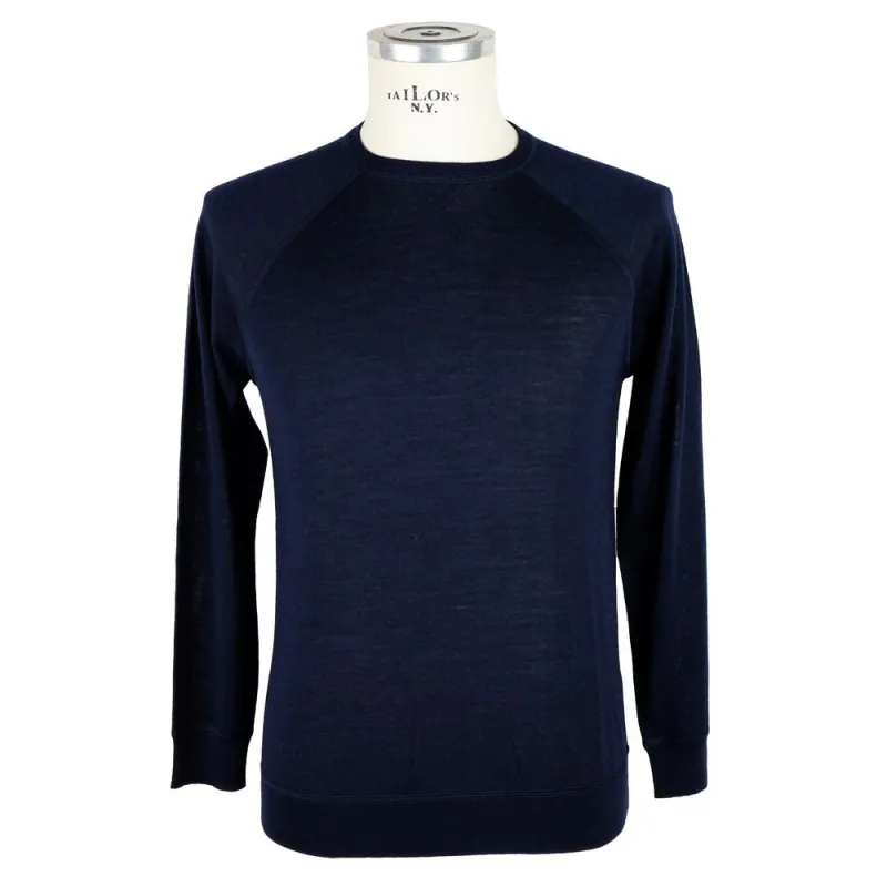 Emilio Romanelli Blue Cashmere Men Sweater sold by Siebentaschen