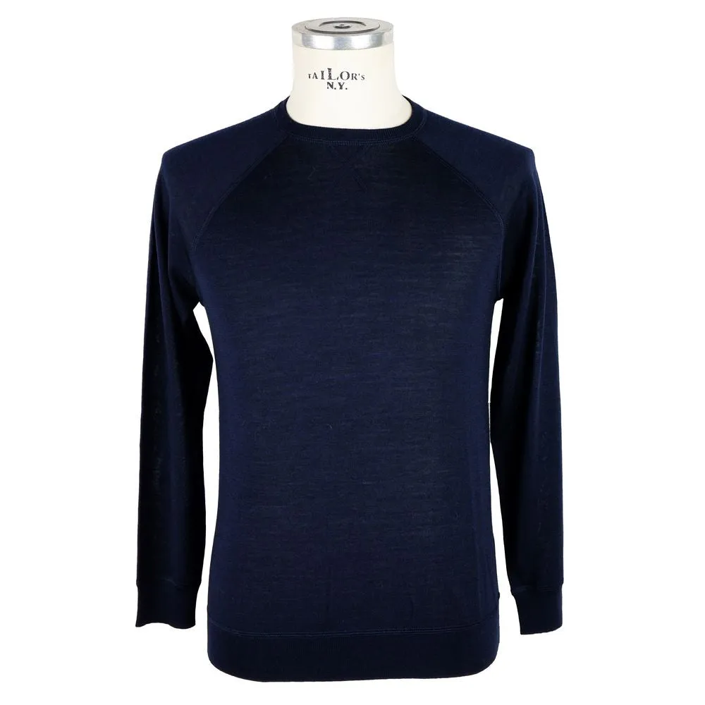 Emilio Romanelli Blue Cashmere Men Sweater sold by Siebentaschen