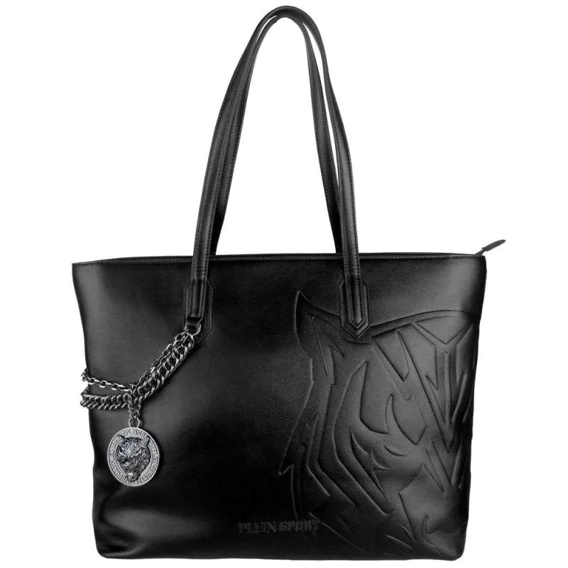 Plein Sport Black Polyethylene Women Shoulder Bag sold by Siebentaschen