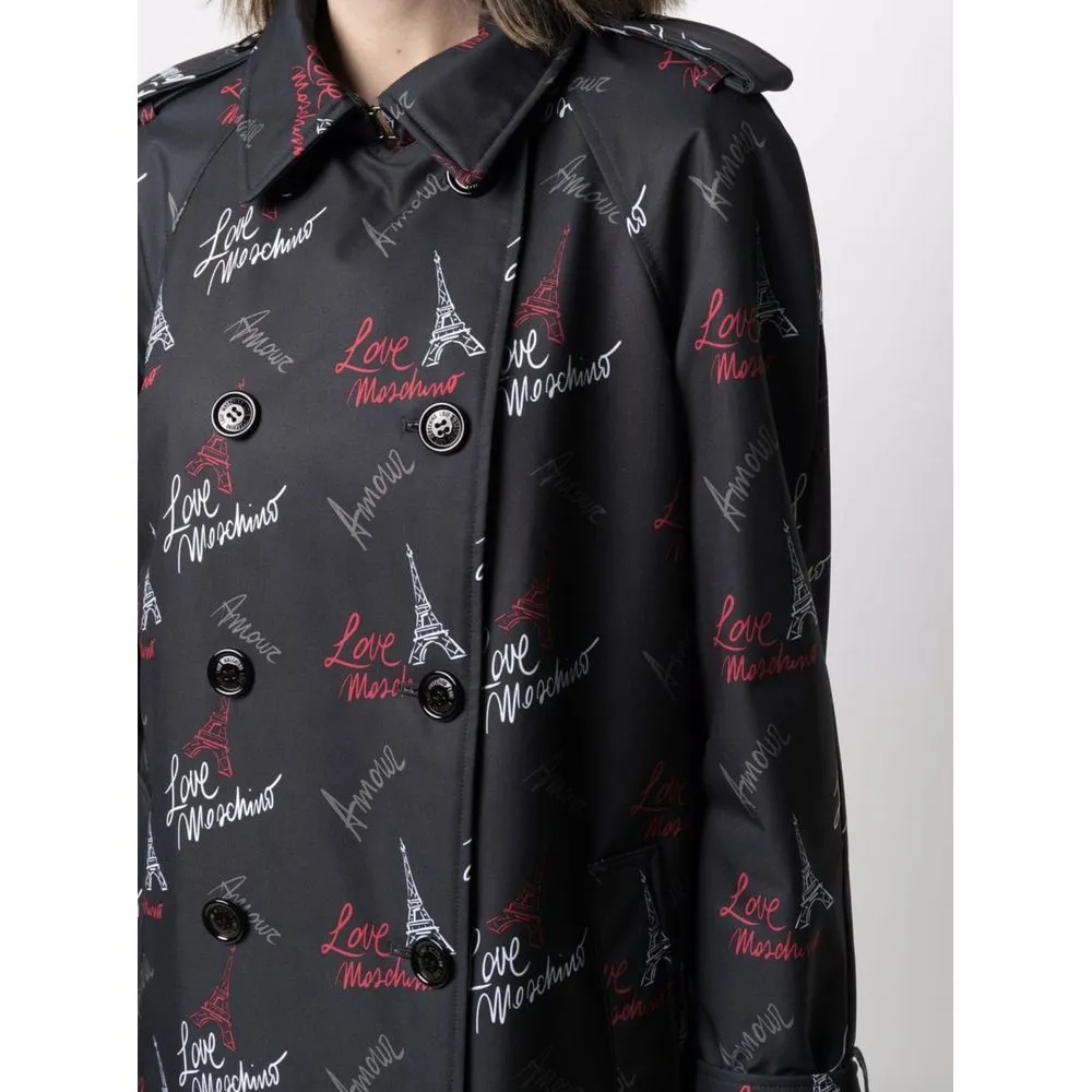 Love Moschino Black Polyester Women Coat sold by Siebentaschen product image thumbnail 5