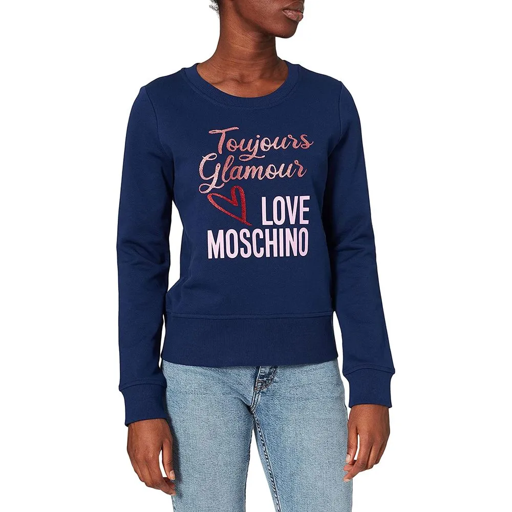 Love Moschino Blue Cotton Women Sweater sold by Siebentaschen
