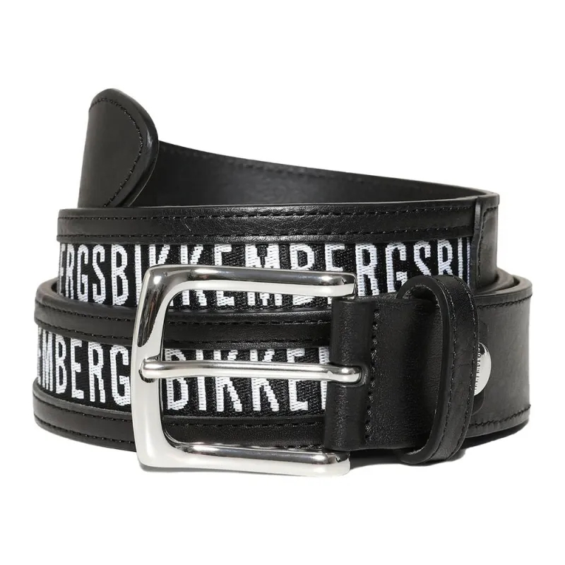 Bikkembergs Black Calfskin Men Belt sold by Siebentaschen
