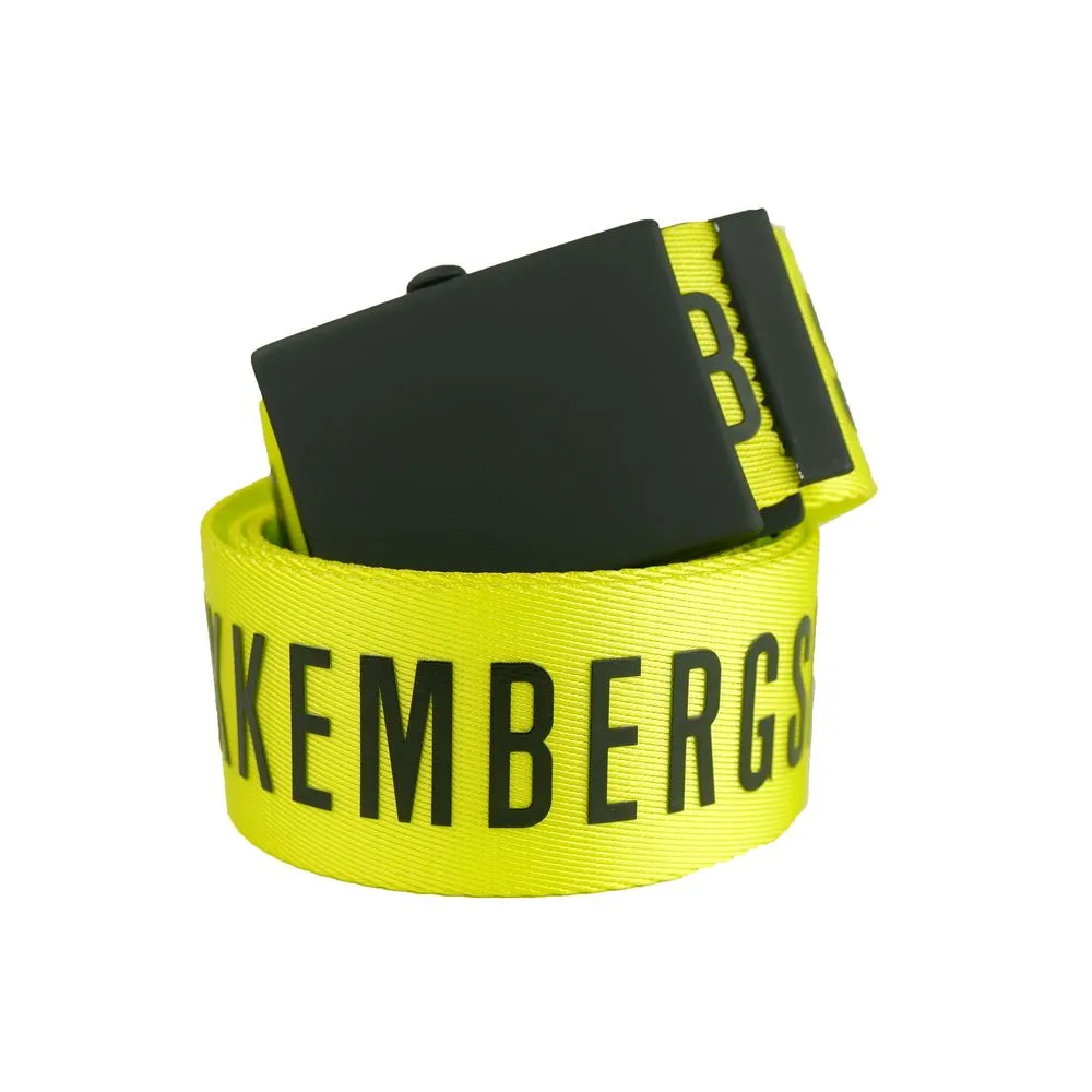 Bikkembergs Yellow Polyester Men Belt sold by Siebentaschen