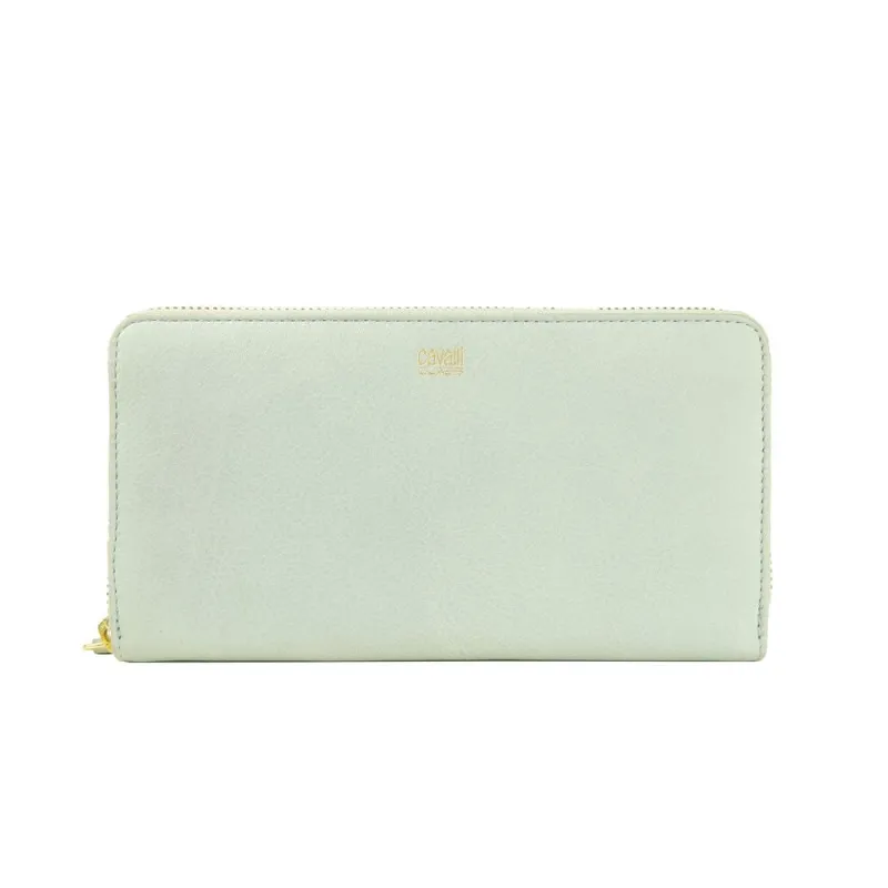 Cavalli Class Gray Calfskin Women Wallet sold by Siebentaschen