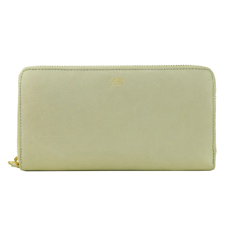 Cavalli Class Gray Calfskin Women Wallet sold by Siebentaschen