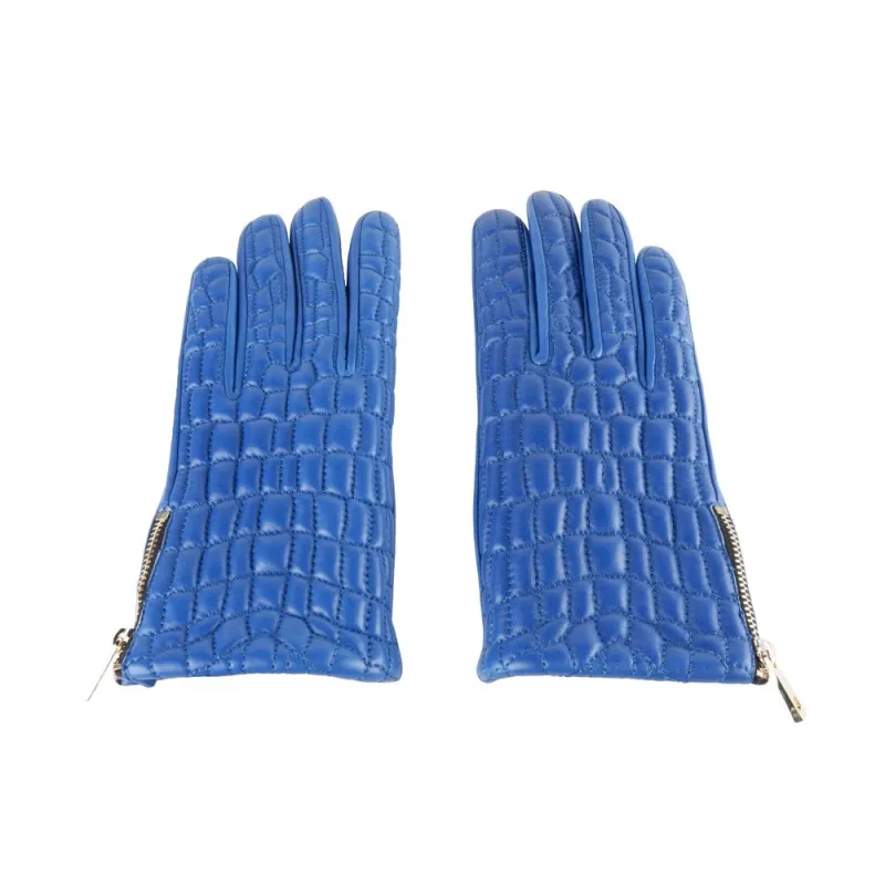Cavalli Class Blue Lambskin Women Glove sold by Siebentaschen