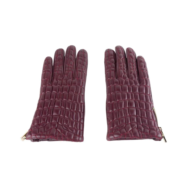 Cavalli Class Red Lambskin Women Glove sold by Siebentaschen
