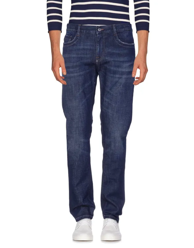 Bikkembergs Dark Blue Cotton Men Jeans sold by Siebentaschen