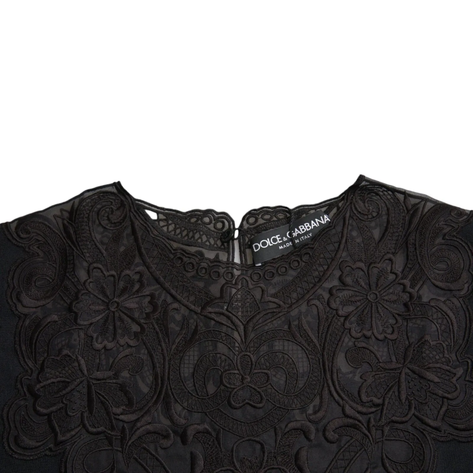 Dolce & Gabbana Black Silk Lace Trim Long Sleeves Blouse Top sold by Siebentaschen product image thumbnail 5