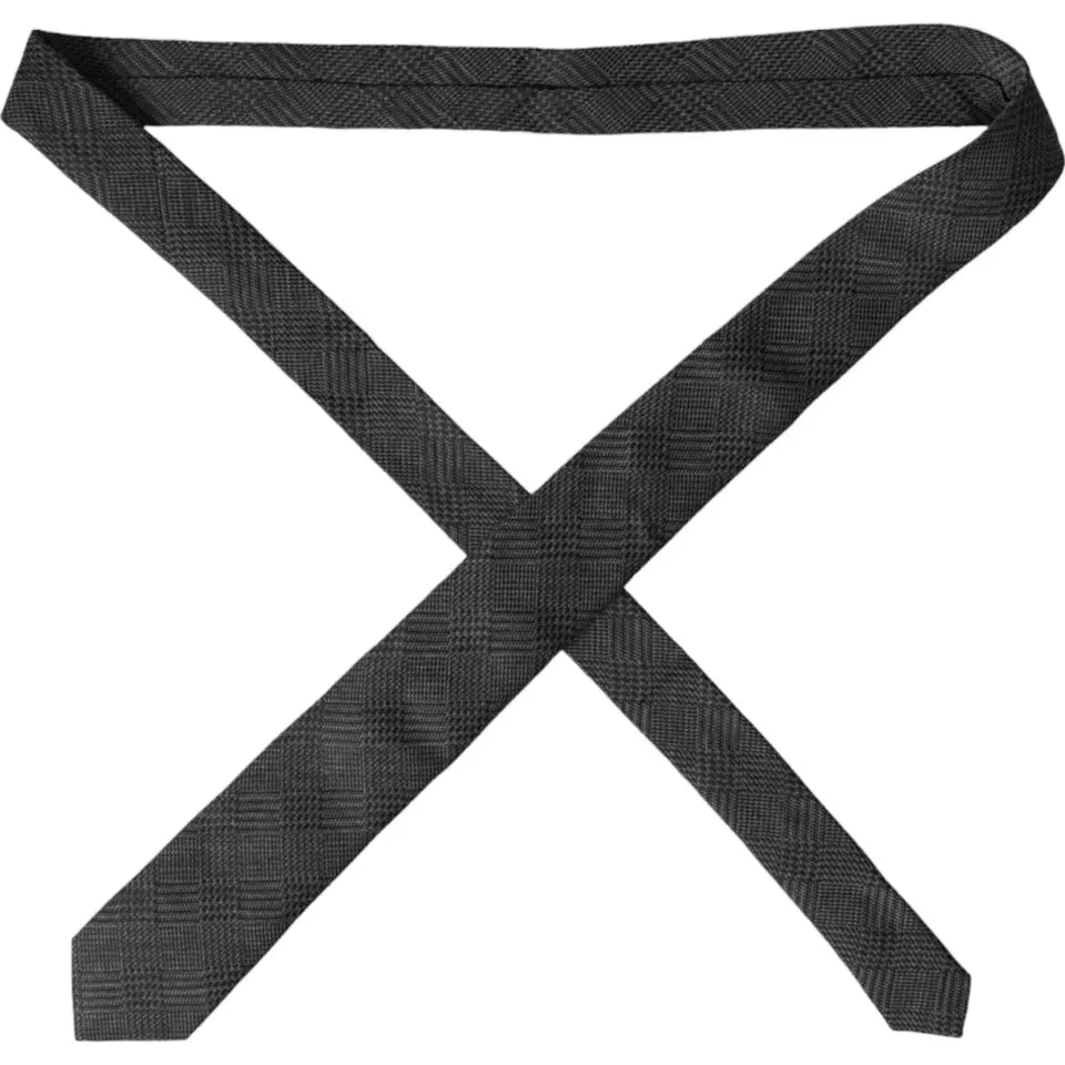 Dolce & Gabbana Dark Gray Plaid Patterned Silk Adjustable Men Tie sold by Siebentaschen product image thumbnail 4