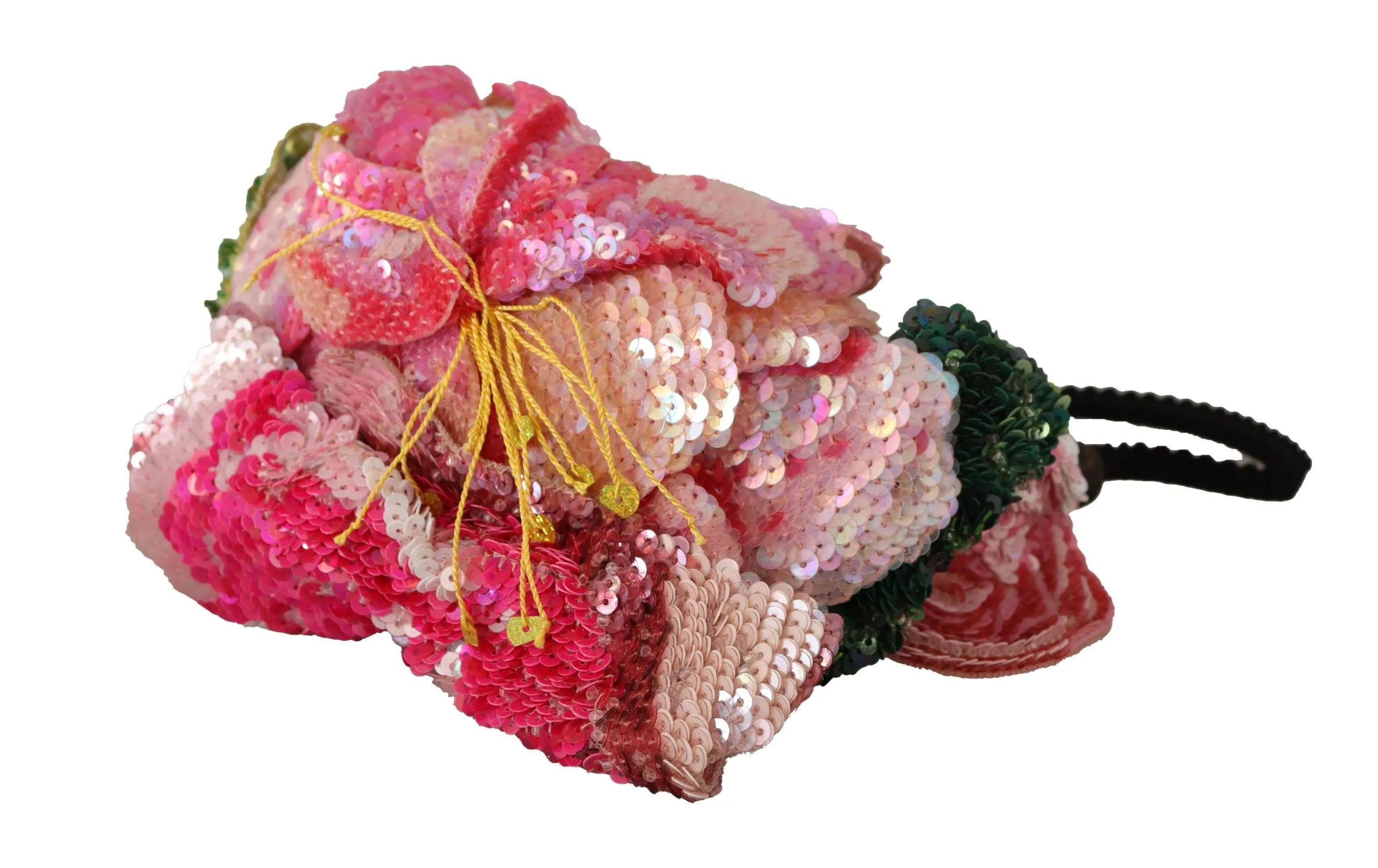 Dolce & Gabbana Multicolor Sequined Lurex Black Hair Headband sold by Siebentaschen product image thumbnail 4
