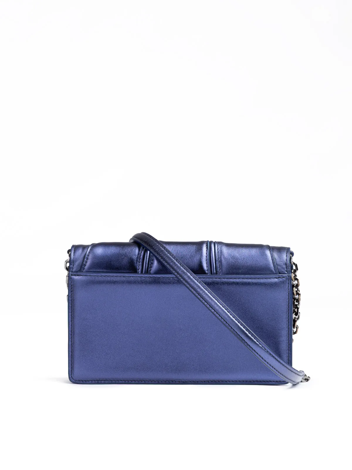 Ferrari Metal blue GT patent leather bag with chain sold by Siebentaschen product image thumbnail 3