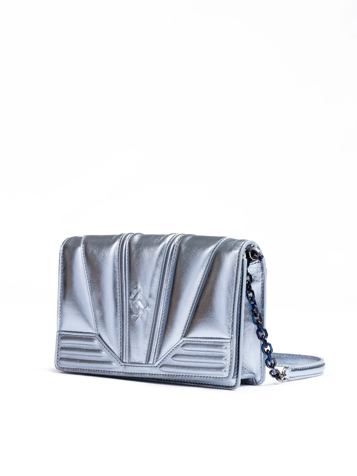 Ferrari Metal light blue GT patent leather bag with chain sold by Siebentaschen product image thumbnail 2