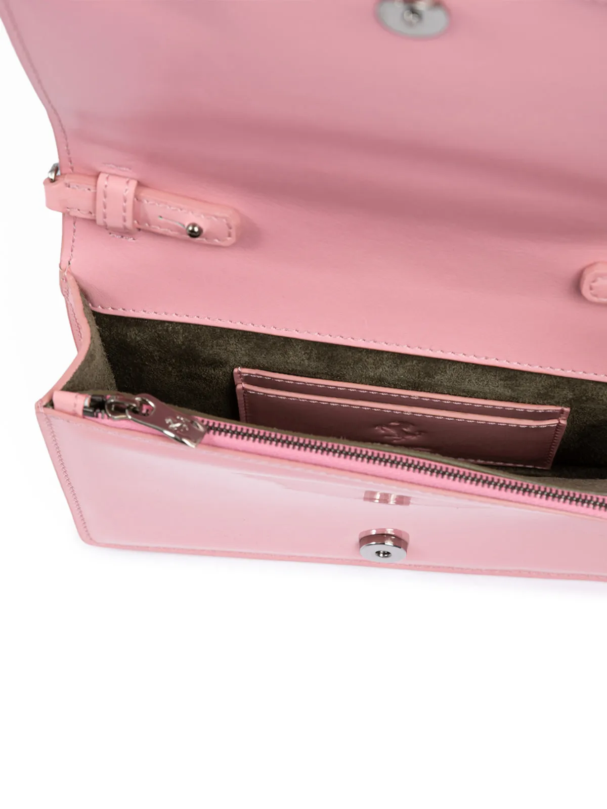 Ferrari Pink GT patent leather bag with chain sold by Siebentaschen product image thumbnail 5