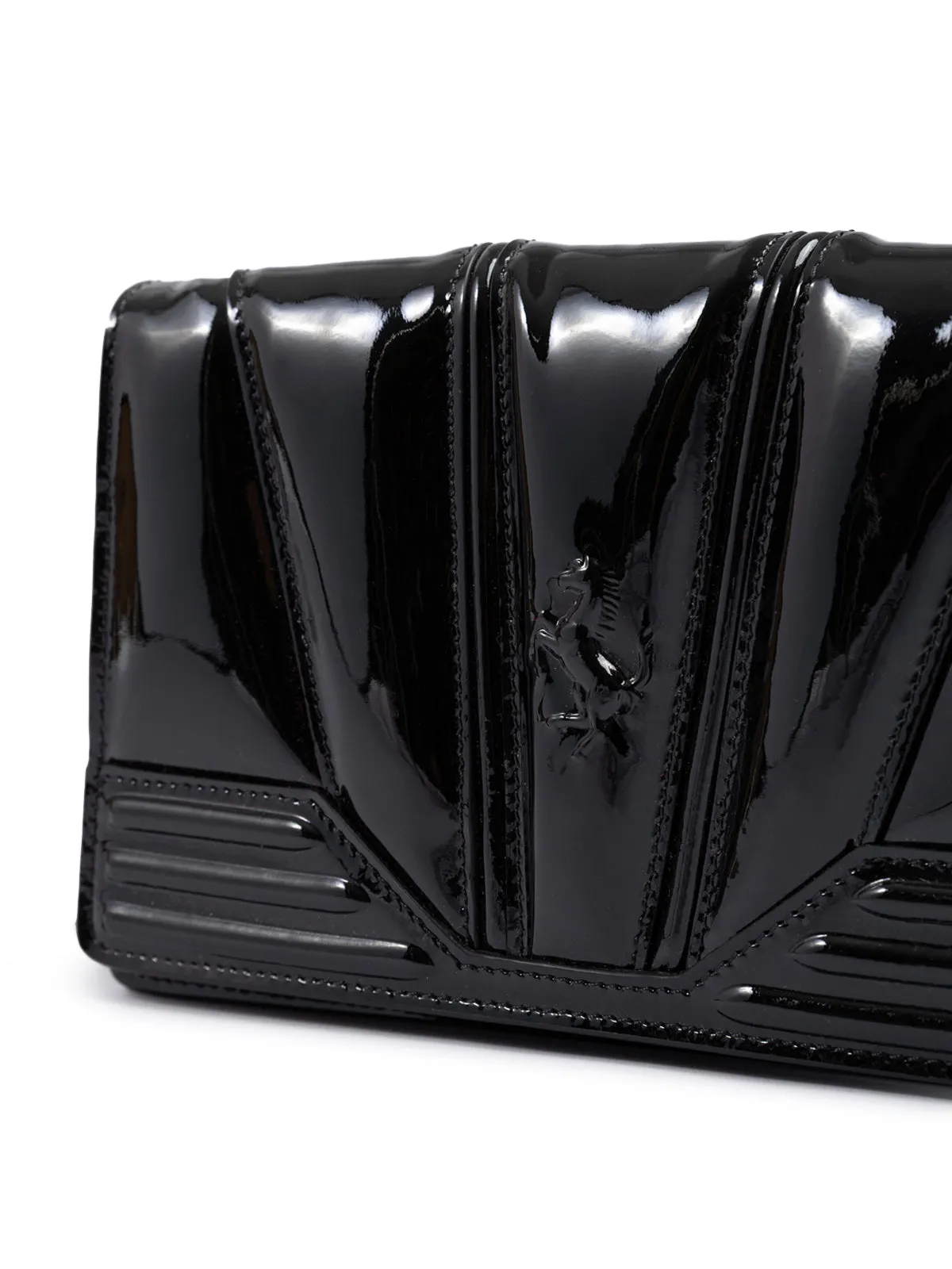 Ferrari Black GT patent leather bag with chain sold by Siebentaschen product image thumbnail 4