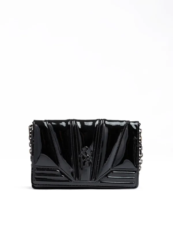 Ferrari Black GT patent leather bag with chain sold by Siebentaschen