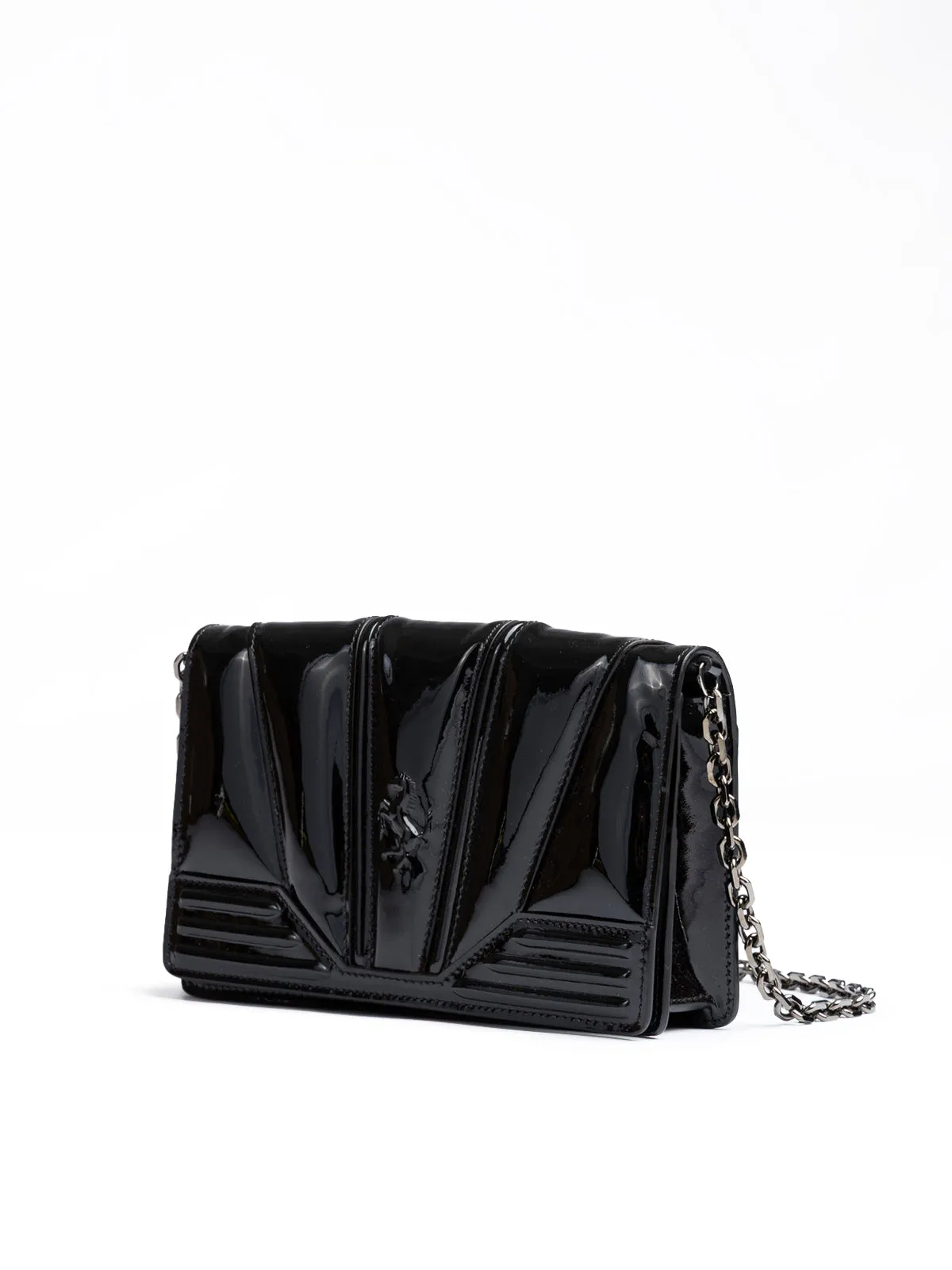 Ferrari Black GT patent leather bag with chain sold by Siebentaschen product image thumbnail 2