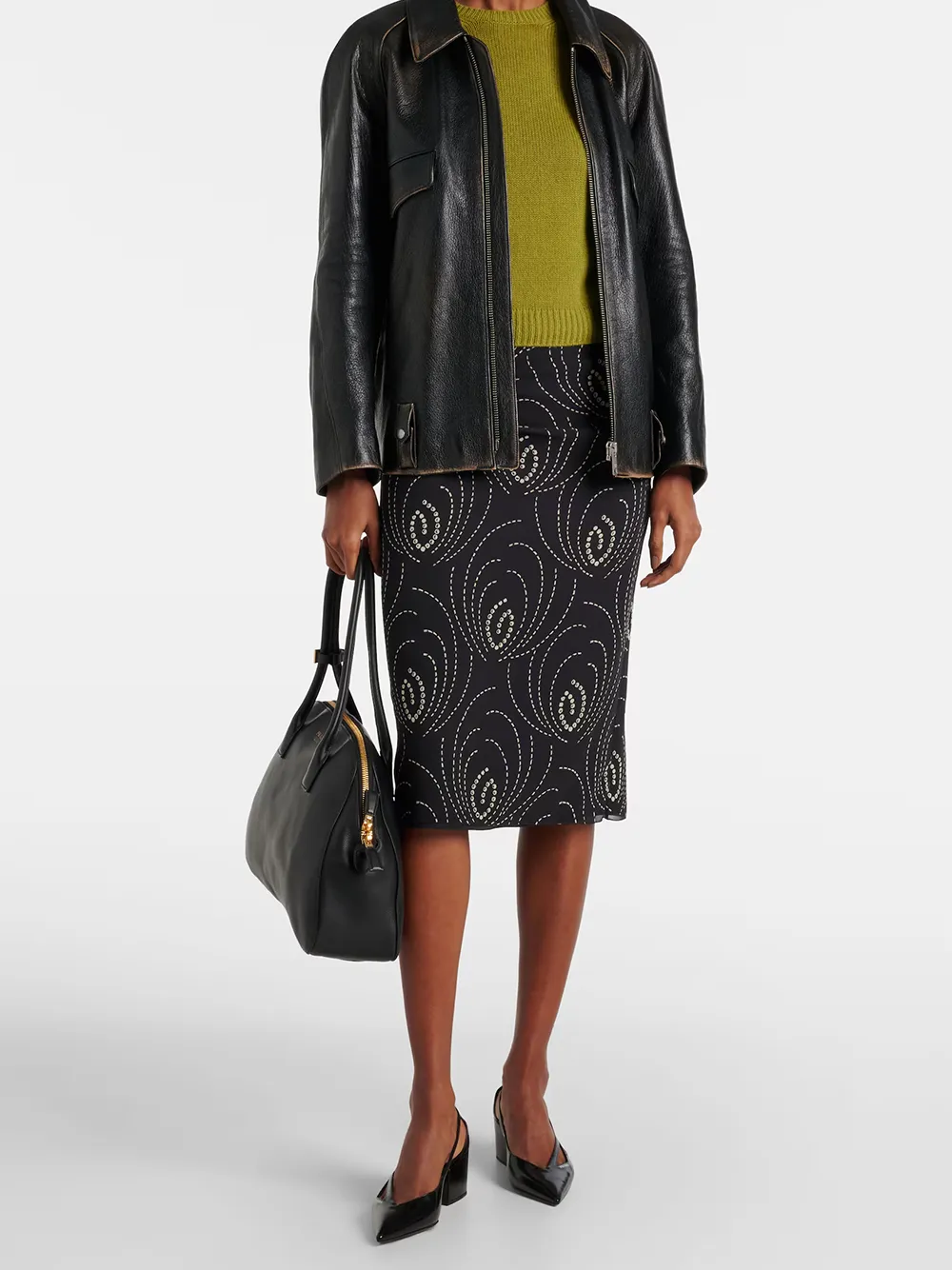 Prada Black Leather Cut-Out Pumps 55 sold by Siebentaschen product image thumbnail 4