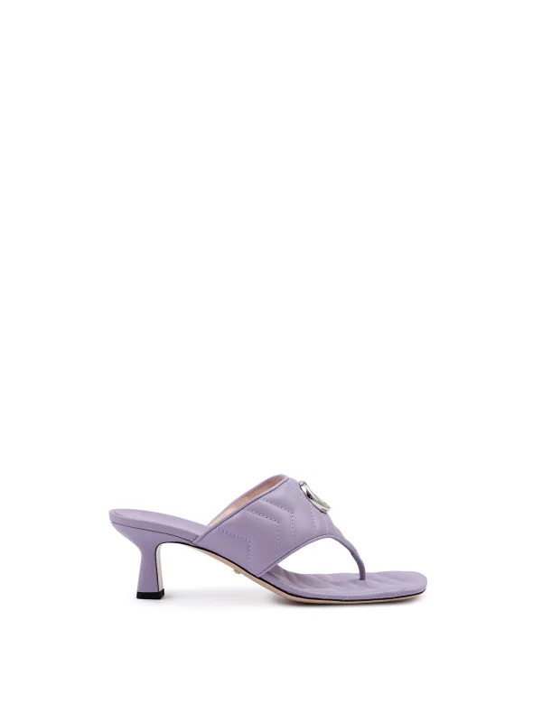 Gucci Mystic Purple Nappa Charlotte Leather Sandals sold by Siebentaschen