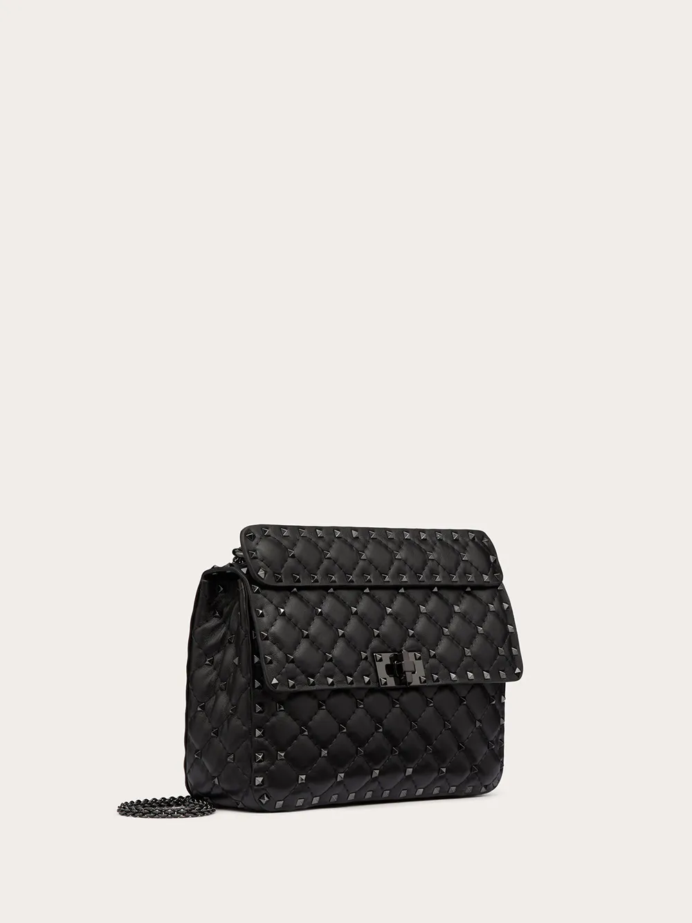 Valentino Garavani Black Nappa Leather Medium Rockstudt Spike Bag sold by Siebentaschen product image thumbnail 3