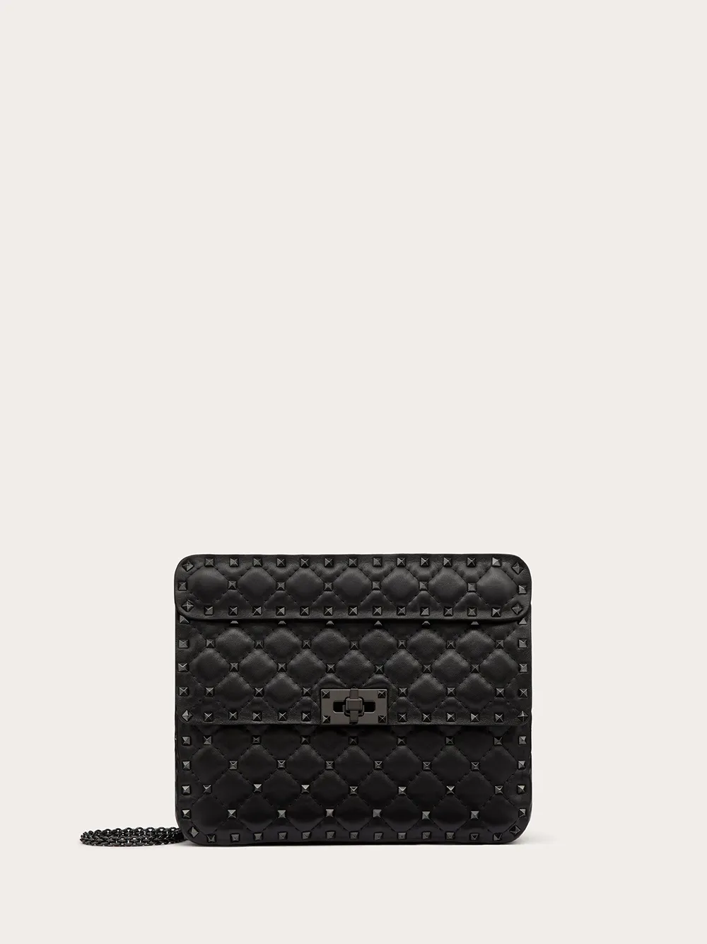 Valentino Garavani Black Nappa Leather Medium Rockstudt Spike Bag sold by Siebentaschen