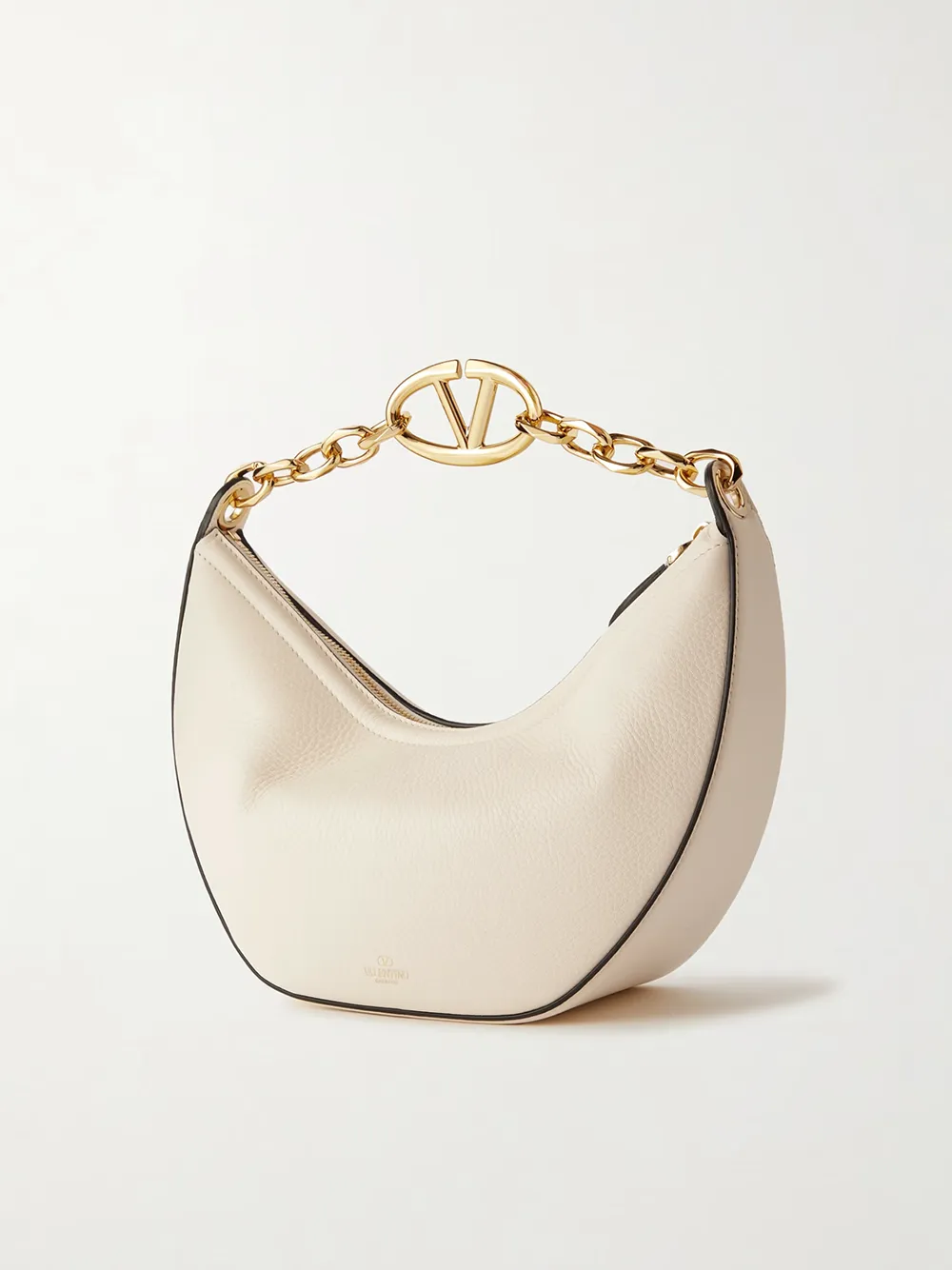 Valentino Garavani Ivory Leather Small Hobo Vlogo Shoulder Bag sold by Siebentaschen product image thumbnail 3