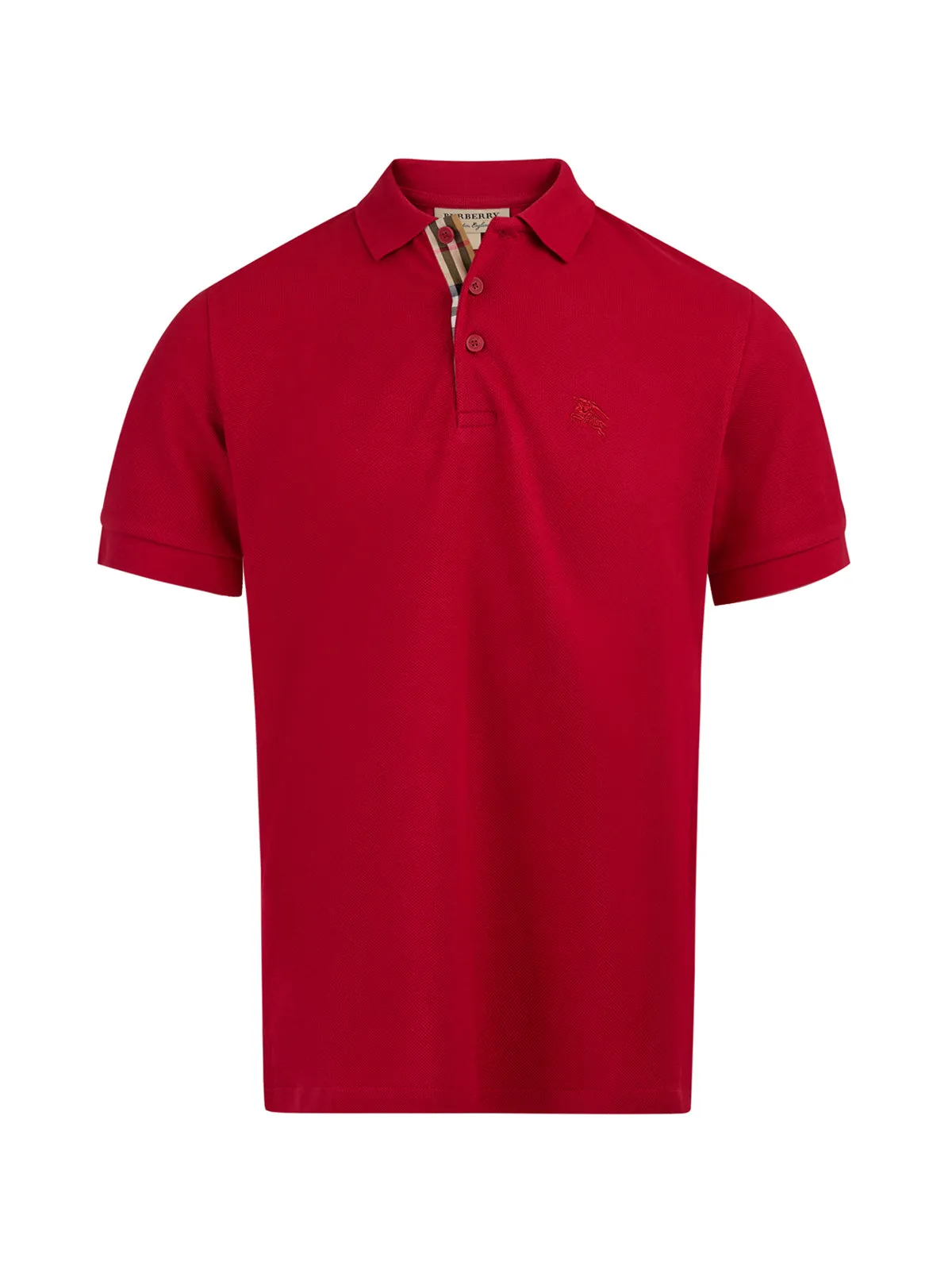 Burberry Red Cotton Collared Polo Shirt sold by Siebentaschen