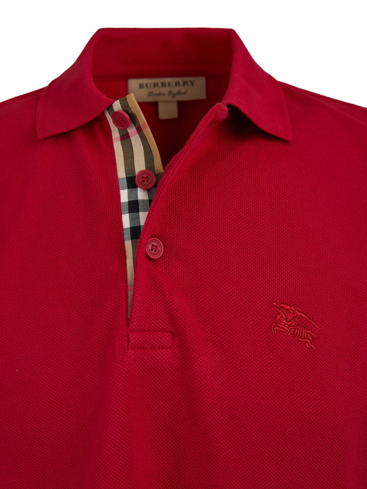 Burberry Red Cotton Collared Polo Shirt sold by Siebentaschen product image thumbnail 2