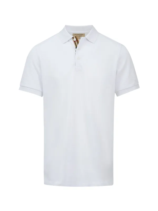 Burberry White Cotton Collared Polo Shirt sold by Siebentaschen