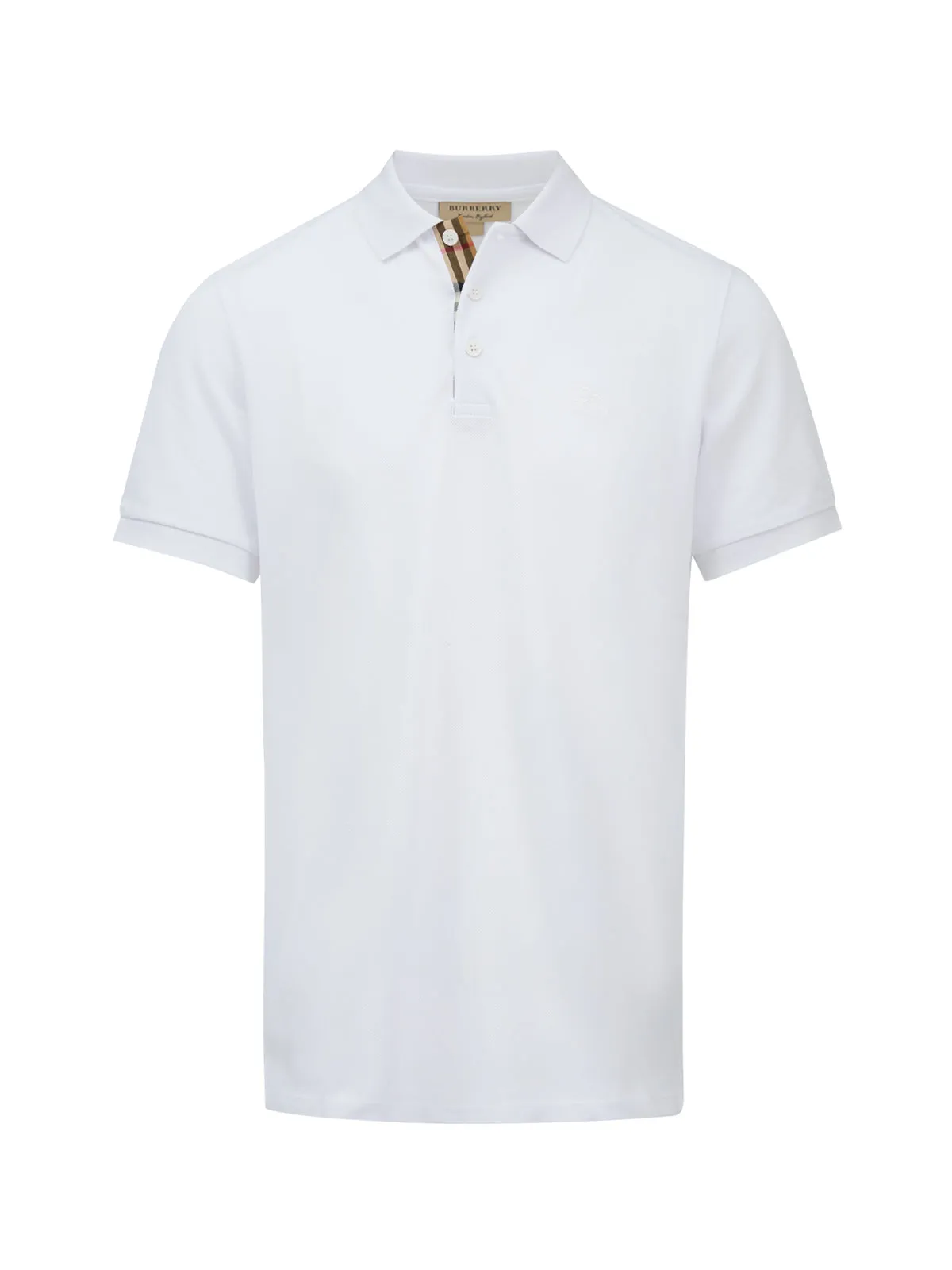 Burberry White Cotton Collared Polo Shirt sold by Siebentaschen