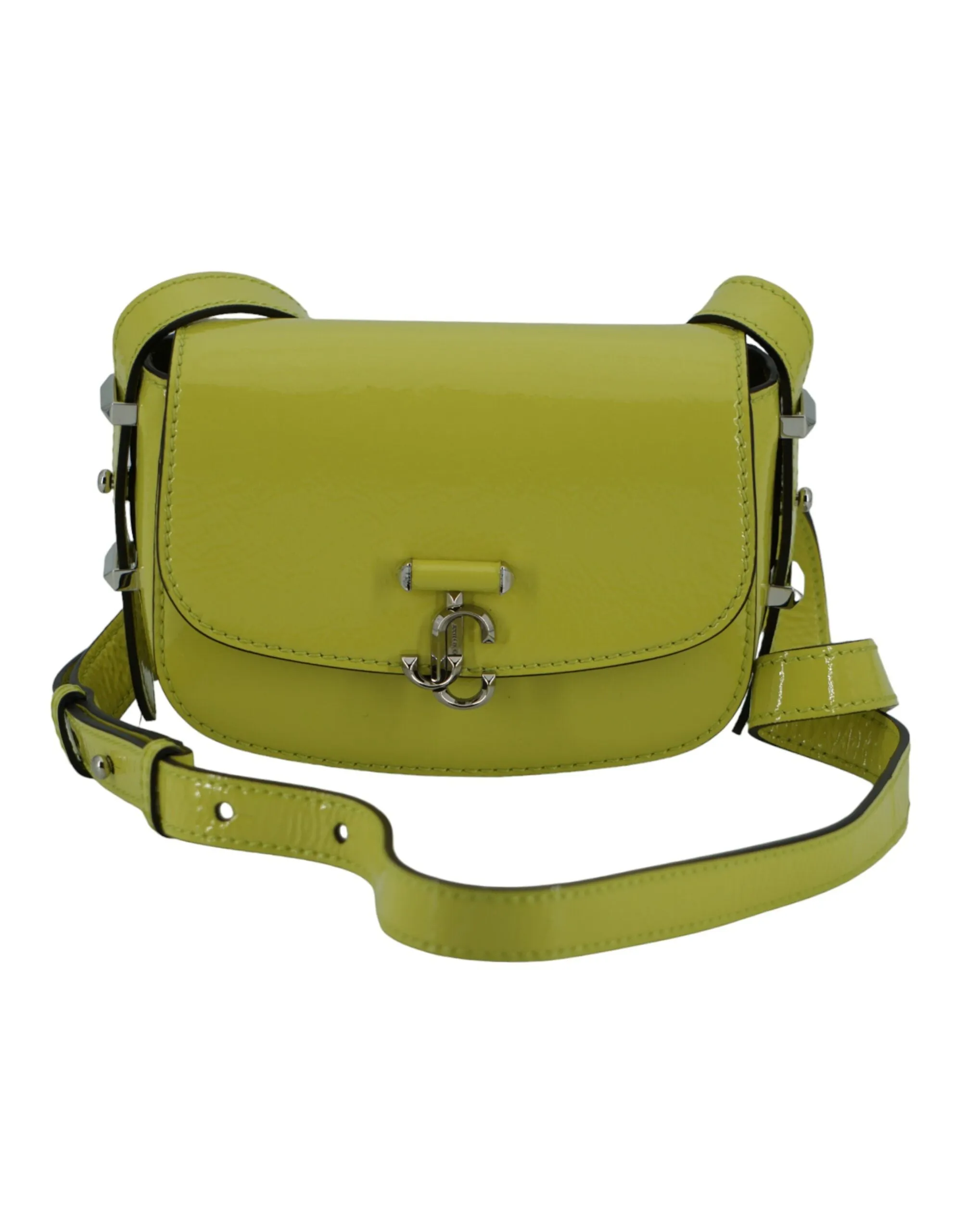 Jimmy Choo Lime Yellow Leather Small Shoulder Bag sold by Siebentaschen