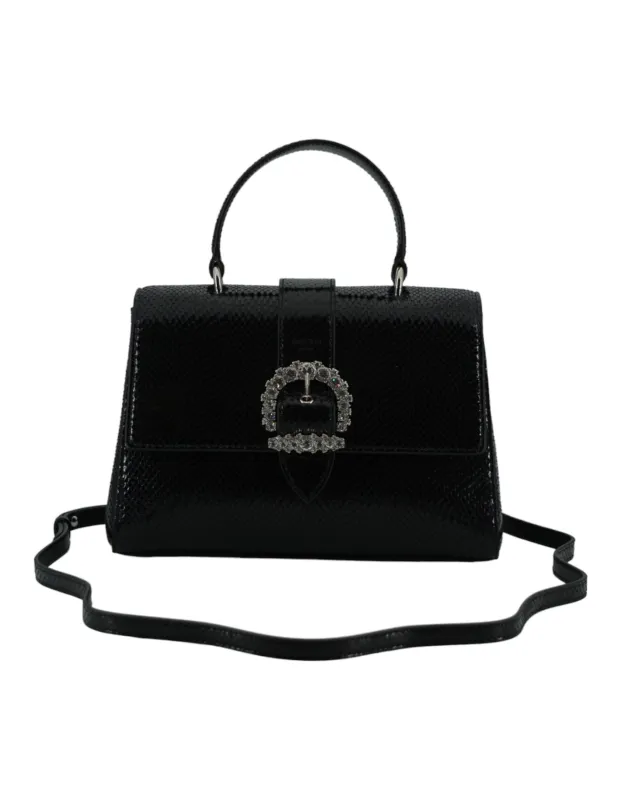 Jimmy Choo Black Leather Top Handle Shoulder Bag sold by Siebentaschen