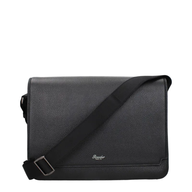 Pineider Black Leather Crossbody Bag sold by Siebentaschen