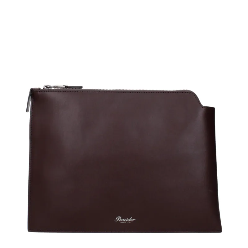 Pineider Brown Leather Clutch Bag sold by Siebentaschen