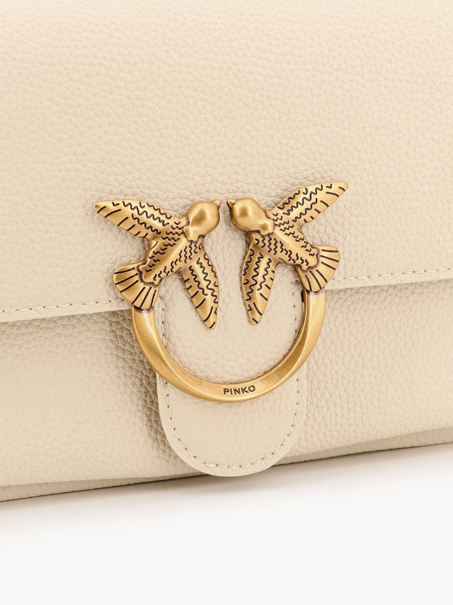 Pinko Leather shoulder bag with metal love birds buckle sold by Siebentaschen product image thumbnail 5
