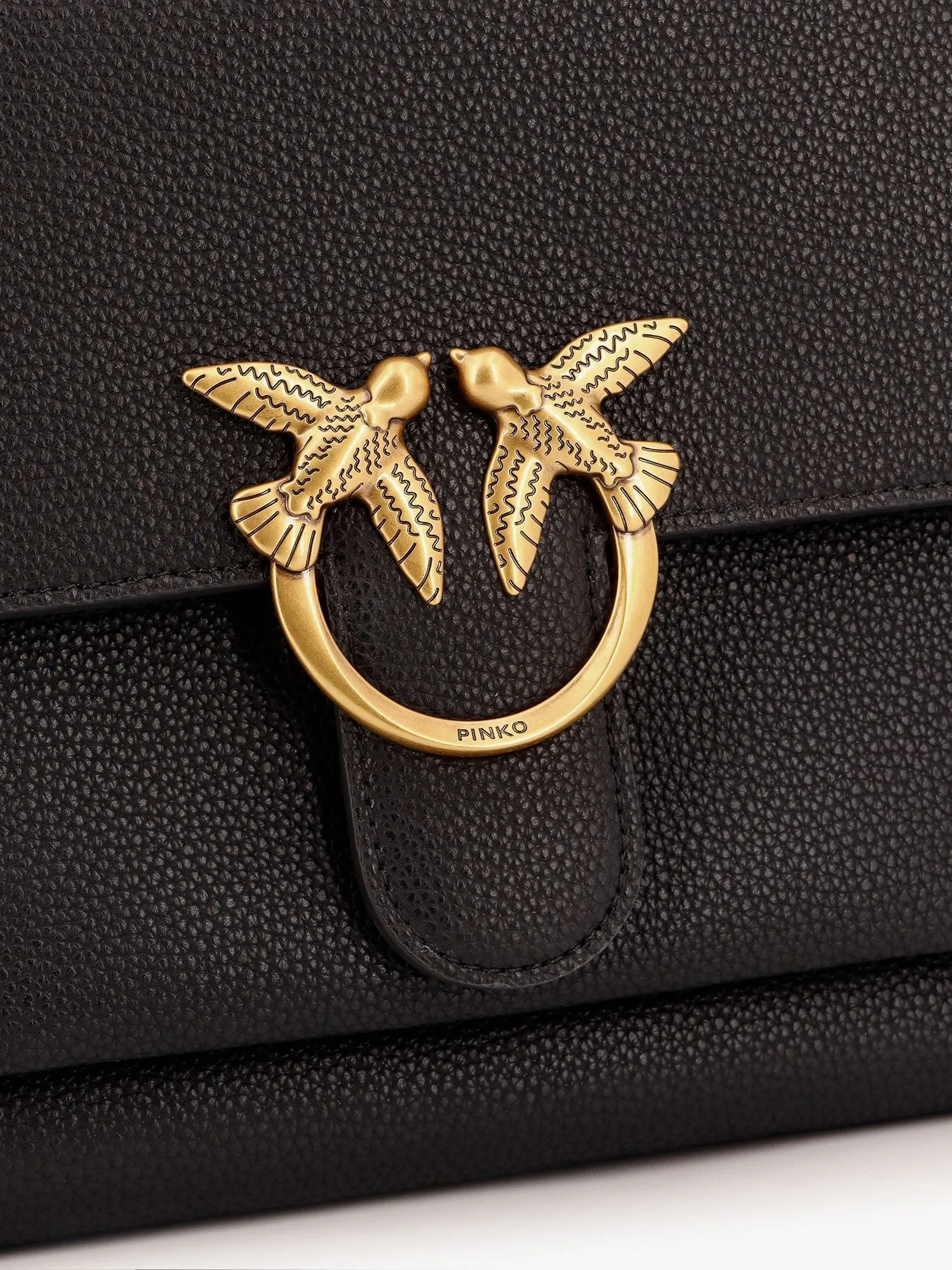 Pinko Leather shoulder bag with metal love birds buckle sold by Siebentaschen product image thumbnail 5