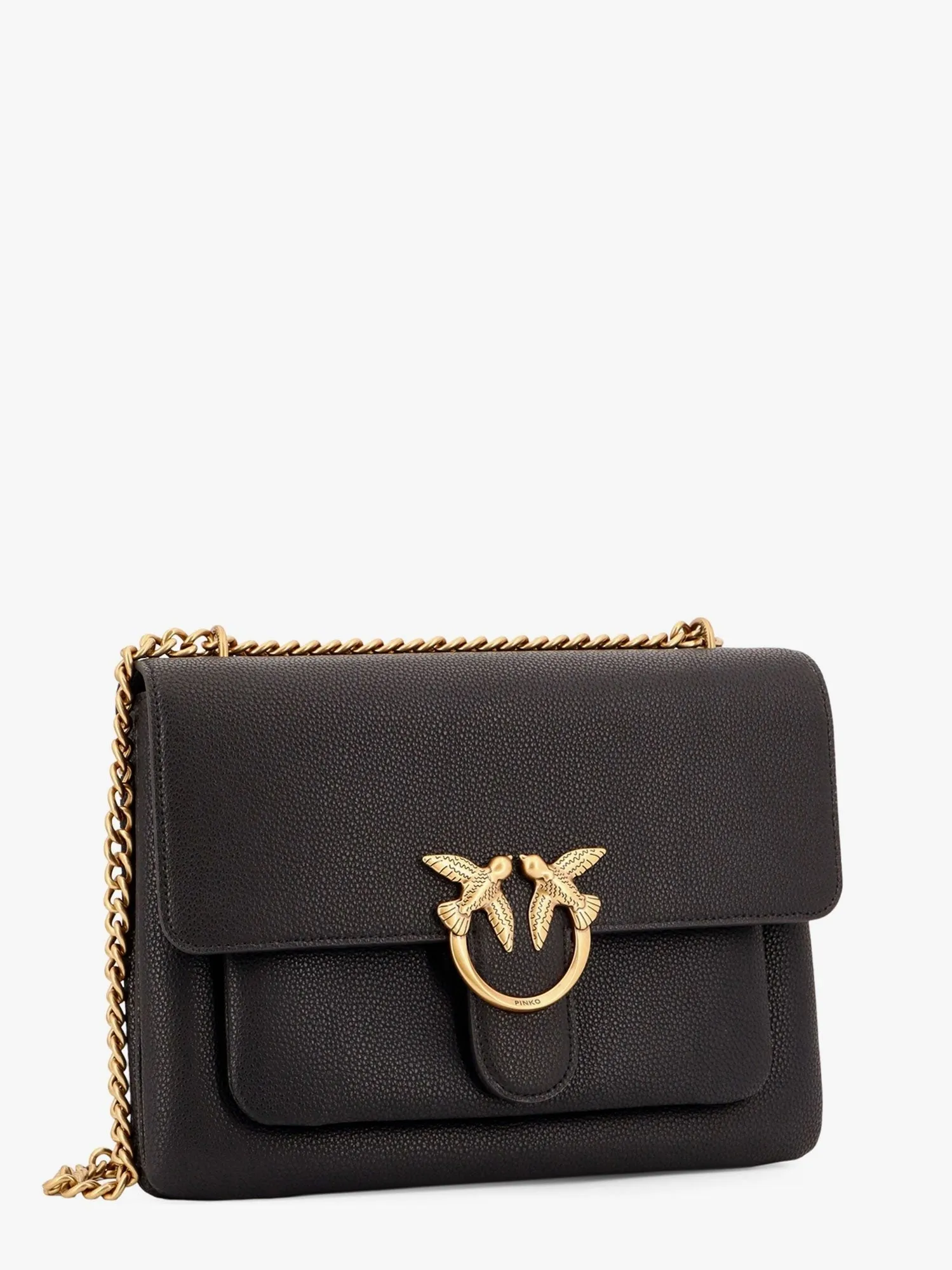 Pinko Leather shoulder bag with metal love birds buckle sold by Siebentaschen product image thumbnail 3