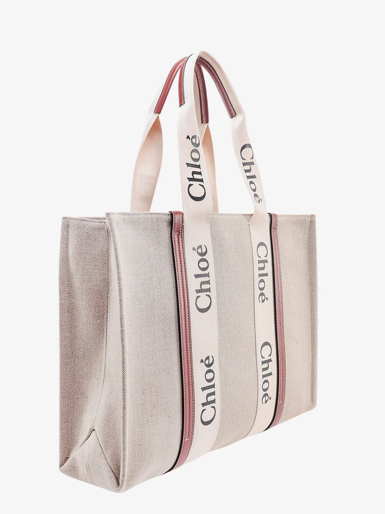 CHLOE' Linen shoulder bag with logo print sold by Siebentaschen product image thumbnail 3