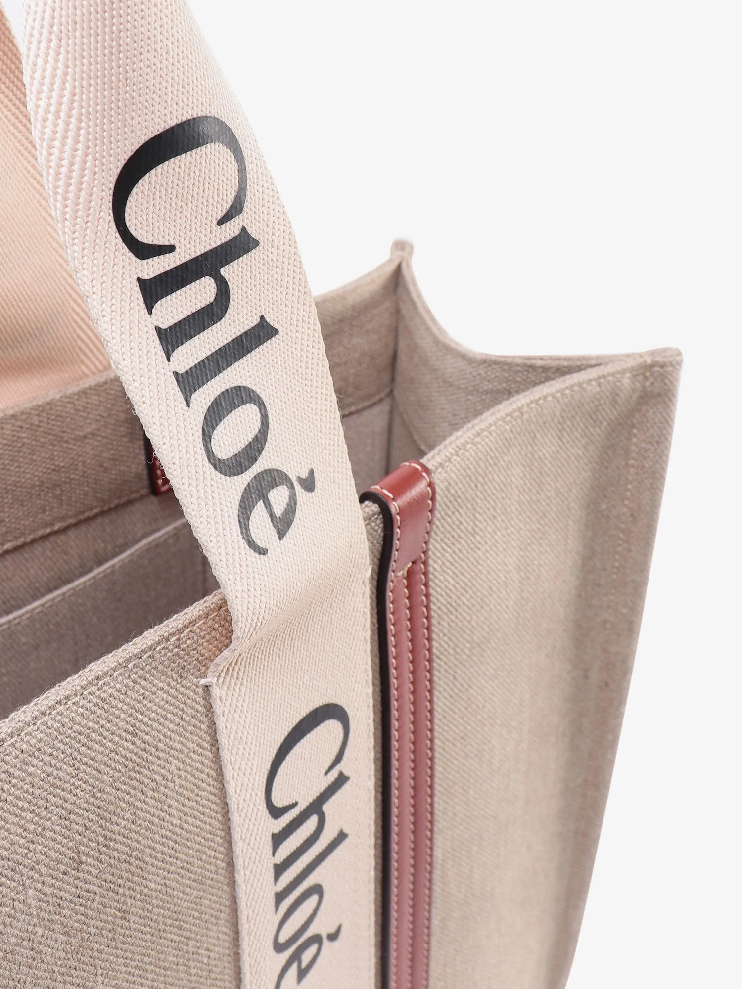 CHLOE' Linen shoulder bag with logo print sold by Siebentaschen product image thumbnail 5