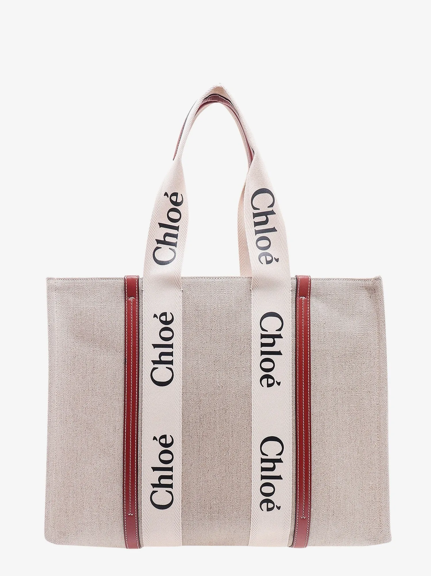 CHLOE' Linen shoulder bag with logo print sold by Siebentaschen product image thumbnail 2