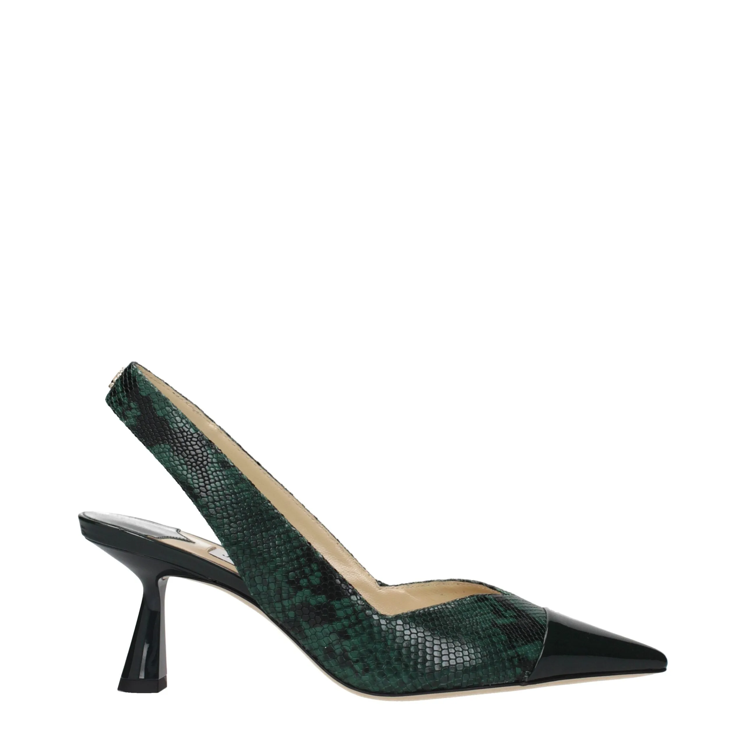 Jimmy Choo Green Leather High Heel Pumps sold by Siebentaschen