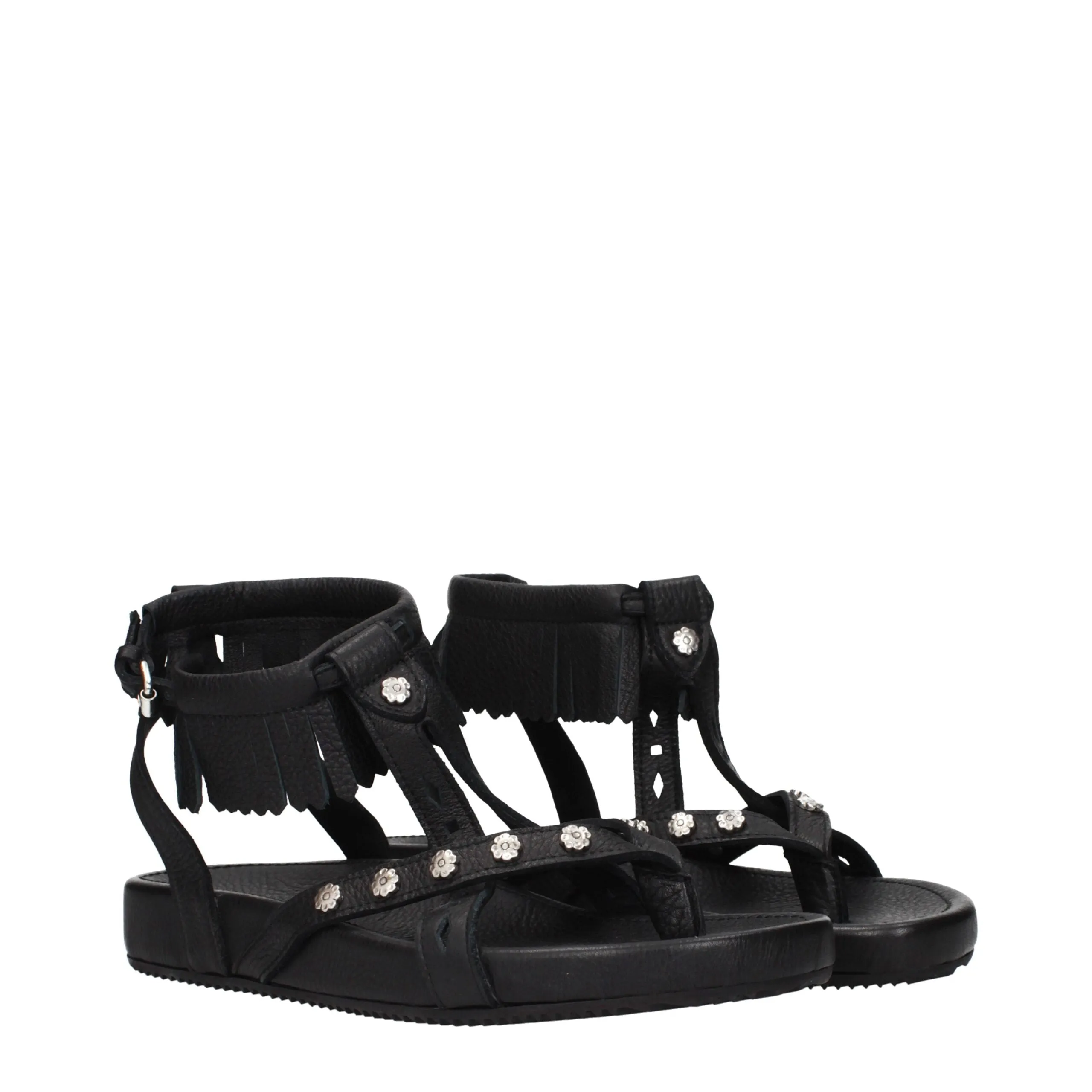 Isabel Marant Black Leather Flat Sandals sold by Siebentaschen product image thumbnail 2