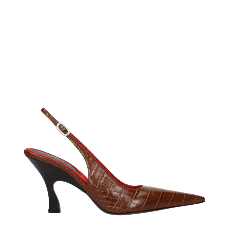 Stella McCartney Brown Leather High Heel Pumps made by Stella McCartney