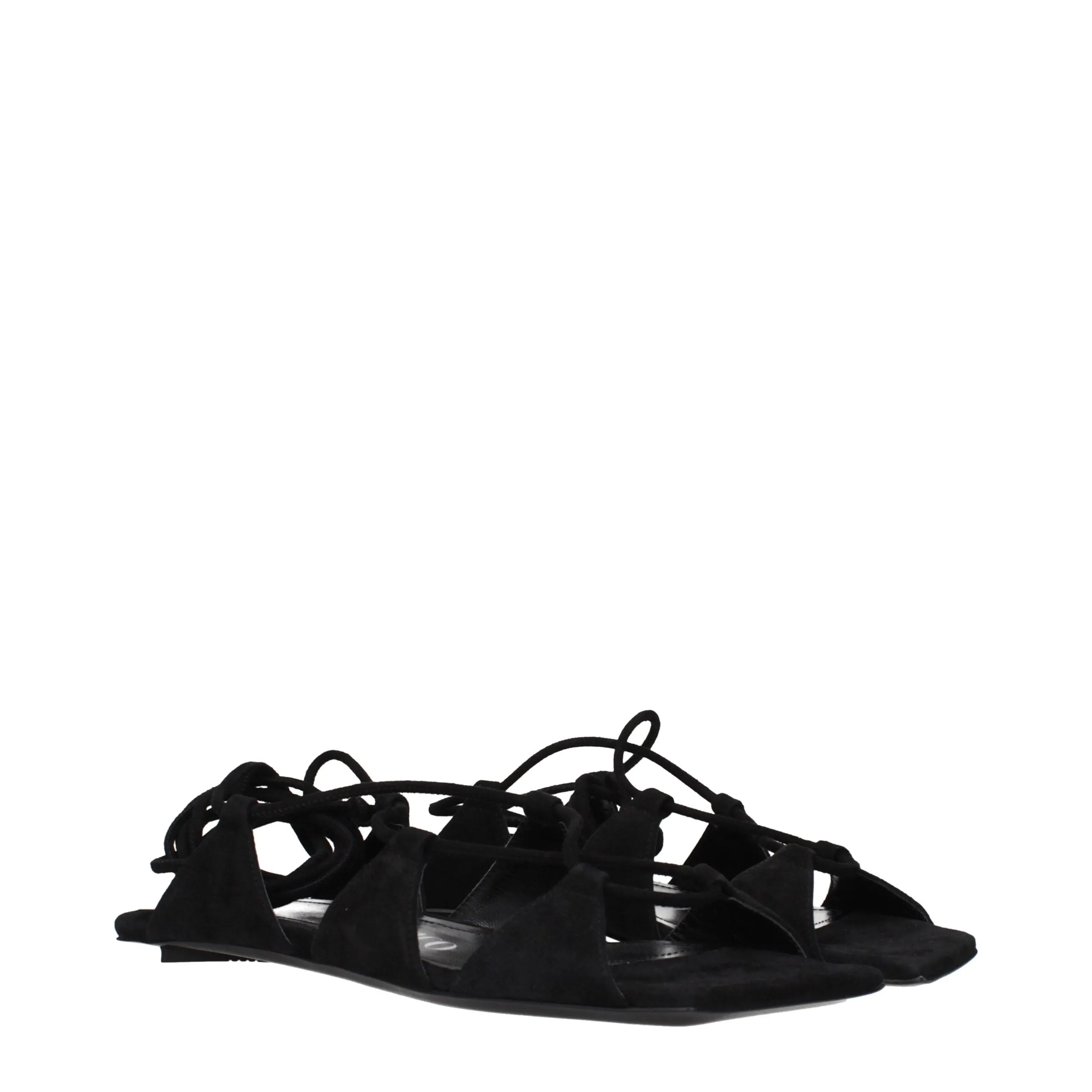 The Attico Black Leather Flat Sandals sold by Siebentaschen product image thumbnail 2