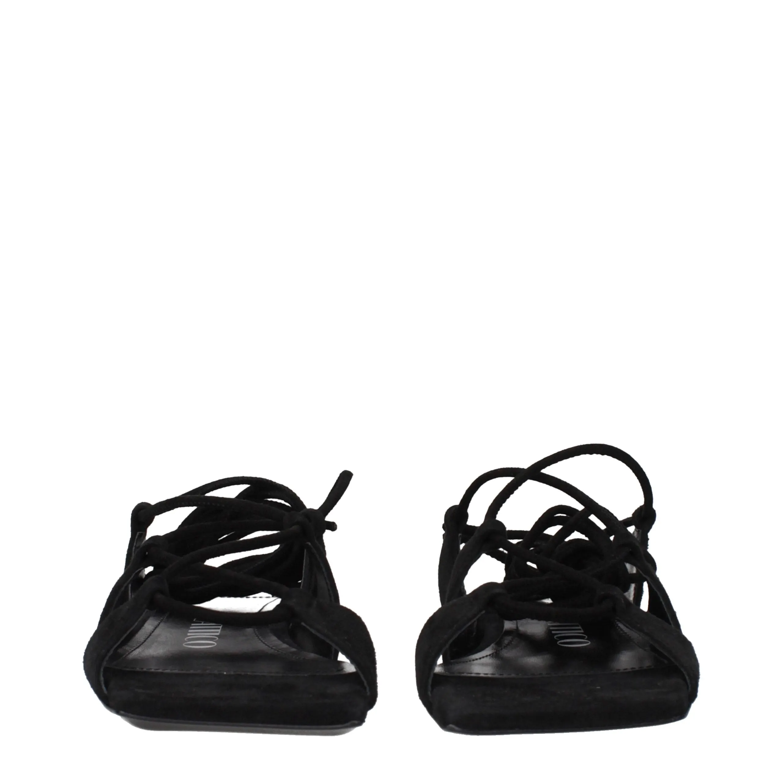 The Attico Black Leather Flat Sandals sold by Siebentaschen product image thumbnail 3
