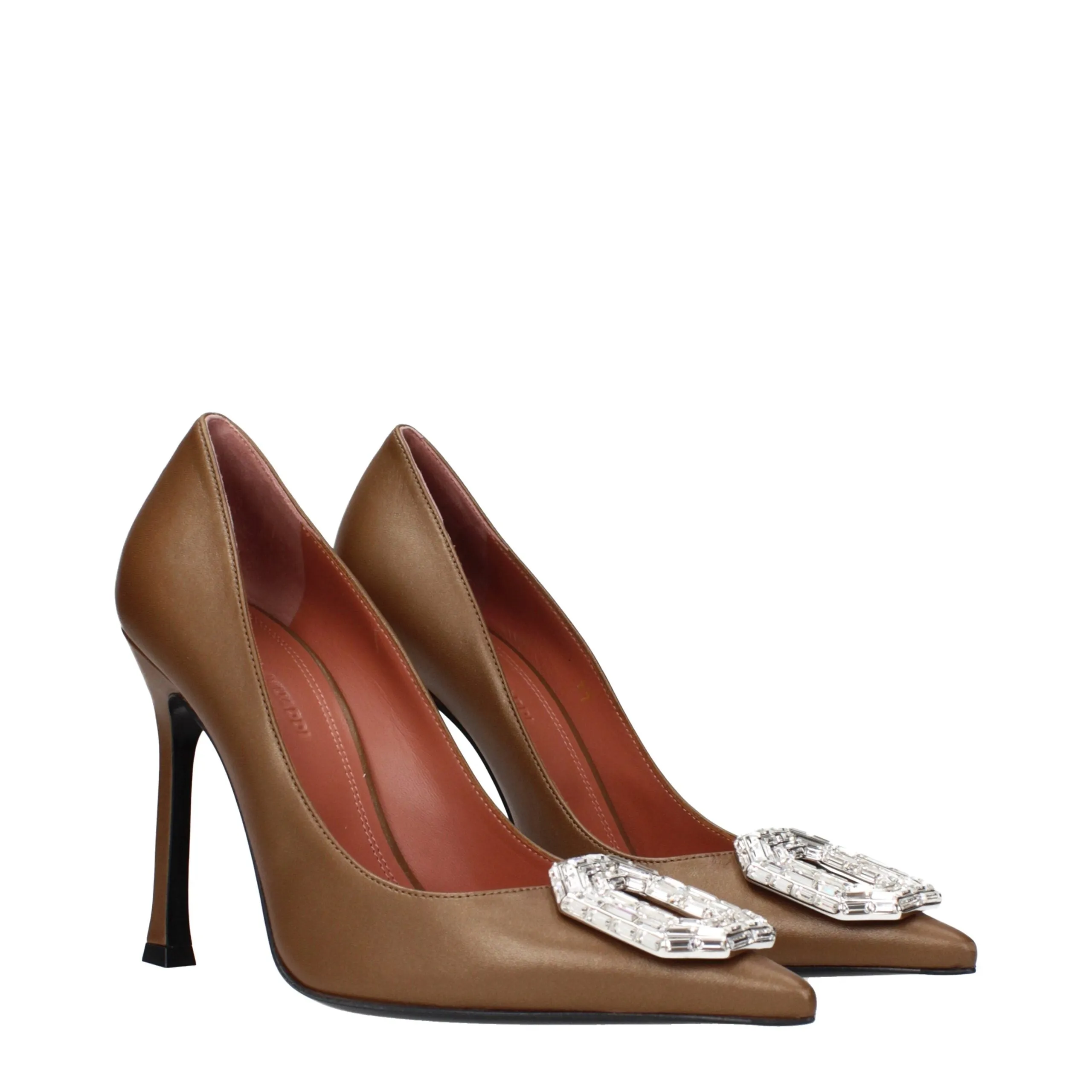 Amina Muaddi Brown Leather High Heel Pumps sold by Siebentaschen product image thumbnail 2