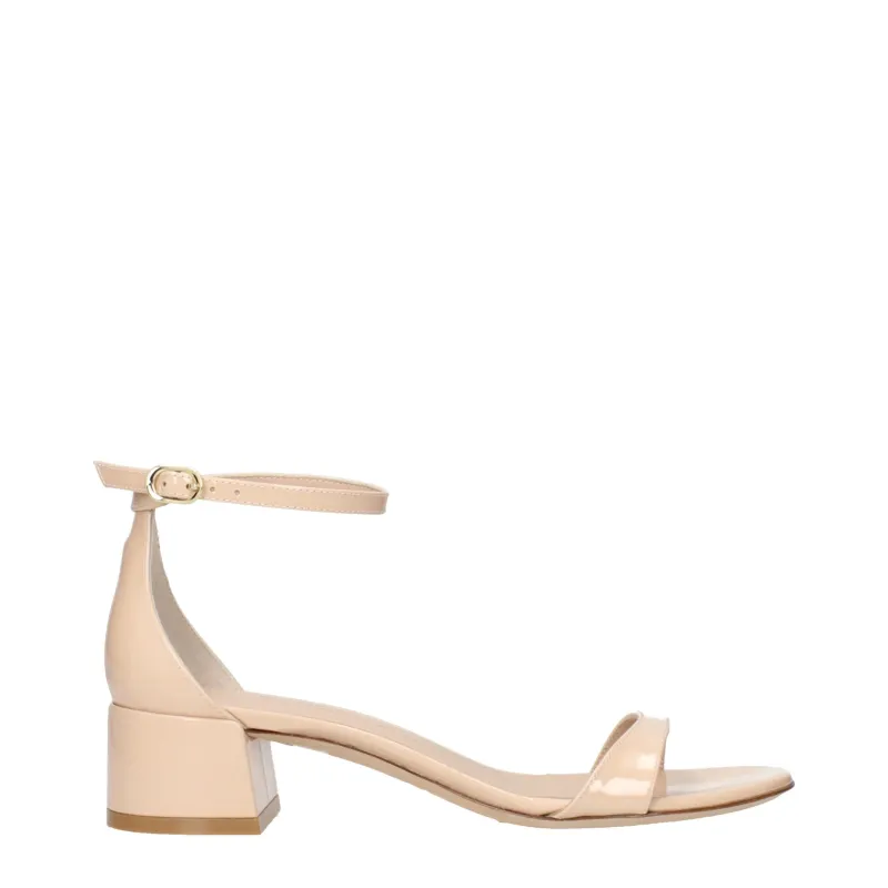 Stuart Weitzman Beige Leather Flat Sandals sold by Siebentaschen