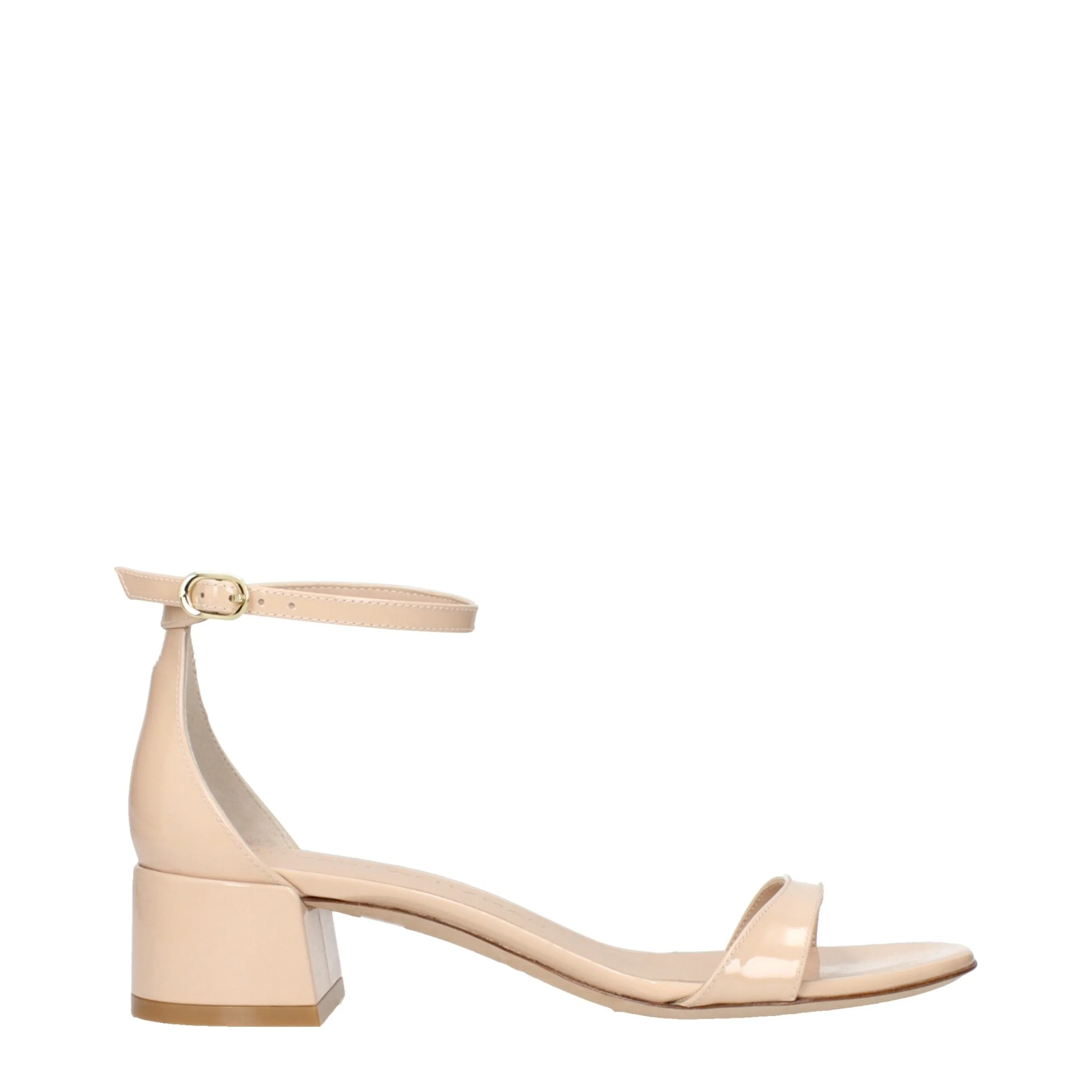 Stuart Weitzman Beige Leather Flat Sandals sold by Siebentaschen