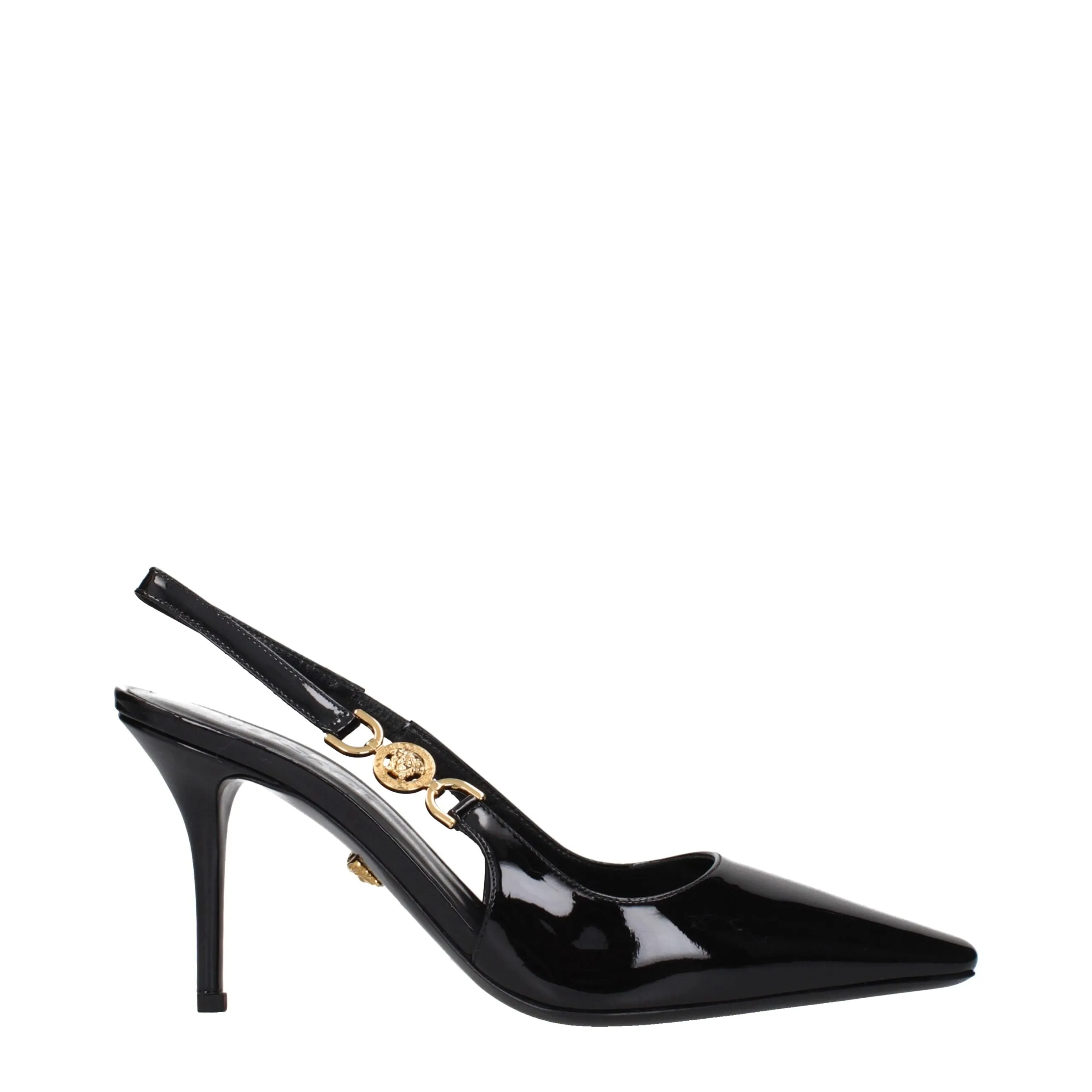 Versace Black Leather High Heel Pumps sold by Siebentaschen